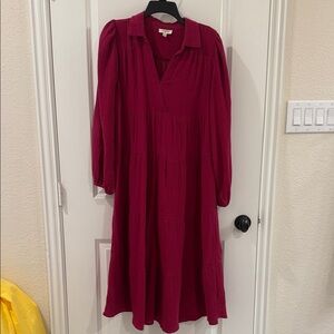 Umgee Burgundy Long Sleeve Dress